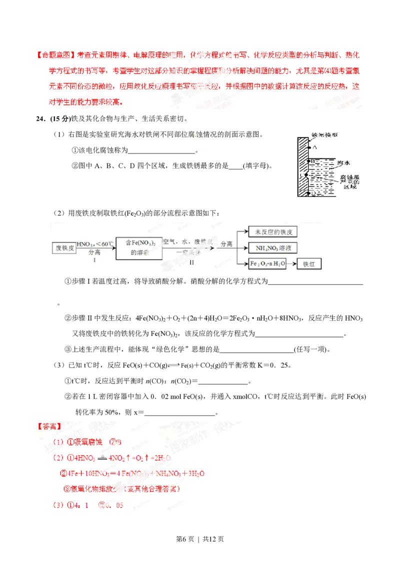 2014年高考化学试卷（福建）（解析卷）_历年高考真题合集_化学历年高考真题_新&middot;PDF版2008-2025&middot;高考化学真题_化学（按试卷类型分类）2008-2025_自主命题卷&middot;化学（2008-2025）(1)