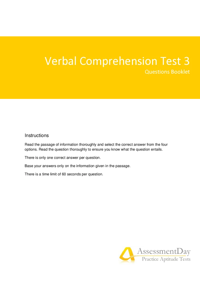 VerbalComprehensionTest3-Questions_2025春招题库汇总_十大行测题库_2023年十大热门题库更新中_05、TalentQ汇总_TalentQ测试题（适合大多数外资银行以及其他企业）_VerbalReasoning
