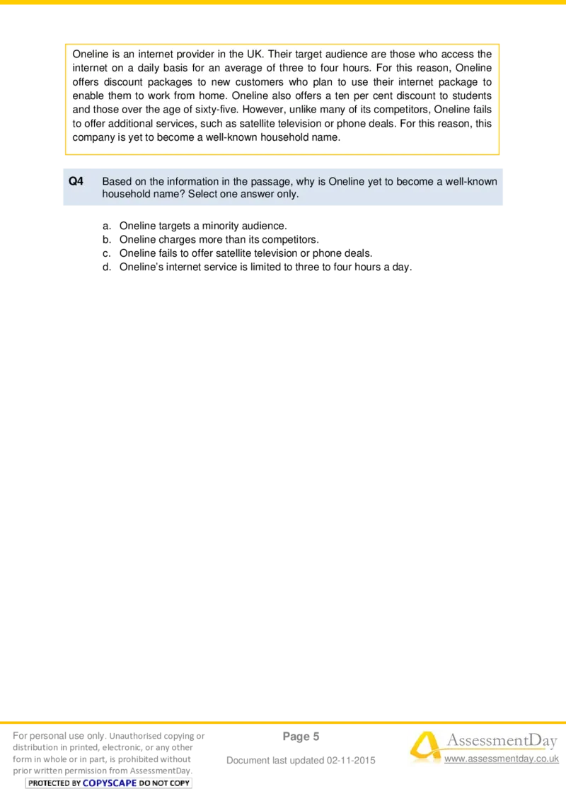 VerbalComprehensionTest3-Questions_2025春招题库汇总_十大行测题库_2023年十大热门题库更新中_05、TalentQ汇总_TalentQ测试题（适合大多数外资银行以及其他企业）_VerbalReasoning