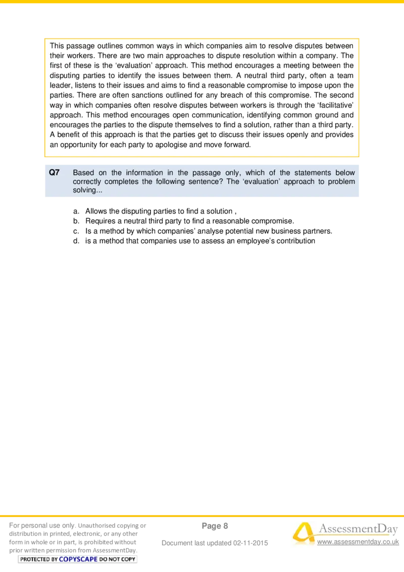 VerbalComprehensionTest3-Questions_2025春招题库汇总_十大行测题库_2023年十大热门题库更新中_05、TalentQ汇总_TalentQ测试题（适合大多数外资银行以及其他企业）_VerbalReasoning