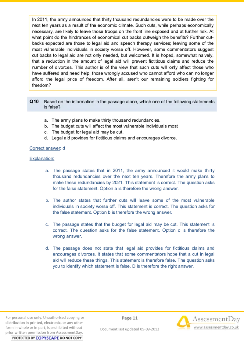 VerbalComprehensionTest2-Solutions_2025春招题库汇总_八大题库-1_04八大汇总_信永中和_专业题综合知识-参考_英文题_VerbalReasoningTests