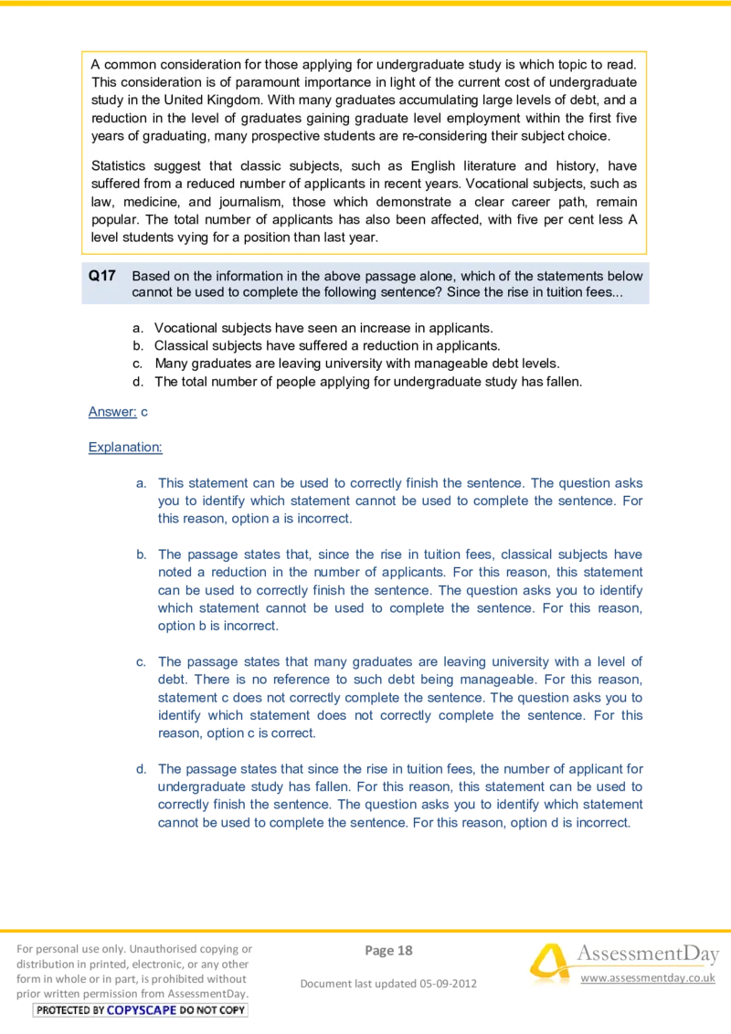 VerbalComprehensionTest2-Solutions_2025春招题库汇总_八大题库-1_04八大汇总_信永中和_专业题综合知识-参考_英文题_VerbalReasoningTests