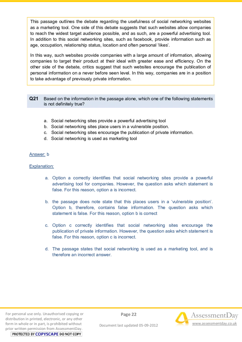 VerbalComprehensionTest2-Solutions_2025春招题库汇总_八大题库-1_04八大汇总_信永中和_专业题综合知识-参考_英文题_VerbalReasoningTests