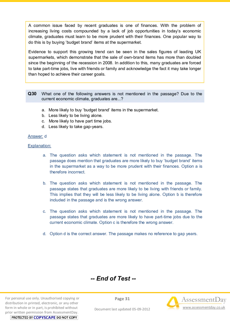 VerbalComprehensionTest2-Solutions_2025春招题库汇总_八大题库-1_04八大汇总_信永中和_专业题综合知识-参考_英文题_VerbalReasoningTests