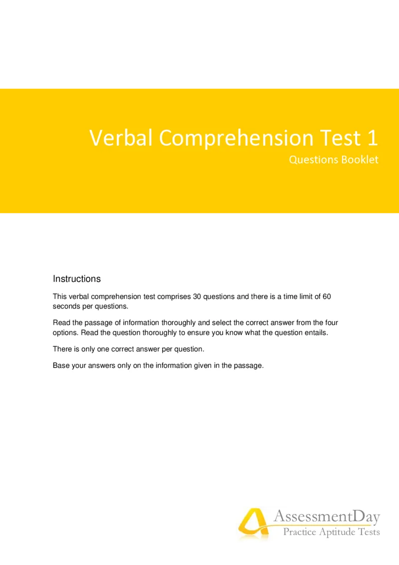 VerbalComprehensionTest1-Questions_2025春招题库汇总_十大行测题库_2023年十大热门题库更新中_05、TalentQ汇总_TalentQ测试题（适合大多数外资银行以及其他企业）_VerbalReasoning
