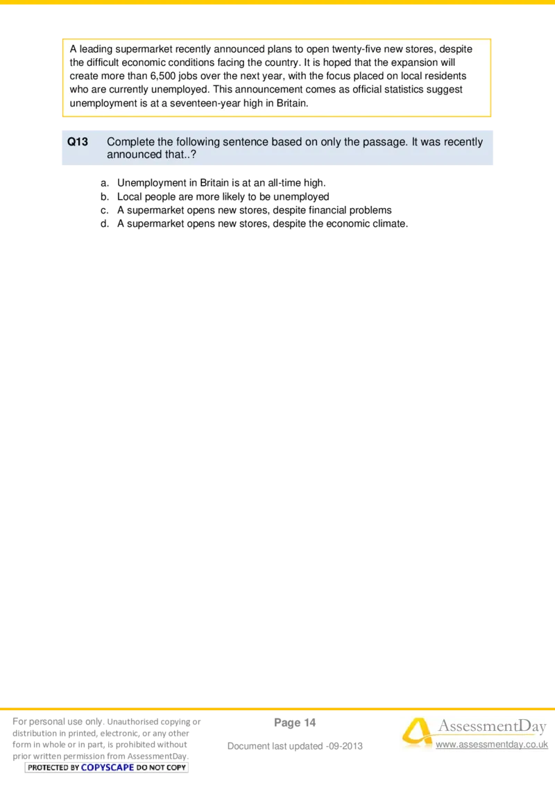 VerbalComprehensionTest1-Questions_2025春招题库汇总_十大行测题库_2023年十大热门题库更新中_05、TalentQ汇总_TalentQ测试题（适合大多数外资银行以及其他企业）_VerbalReasoning