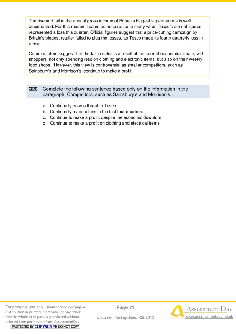 VerbalComprehensionTest1-Questions_2025春招题库汇总_十大行测题库_2023年十大热门题库更新中_05、TalentQ汇总_TalentQ测试题（适合大多数外资银行以及其他企业）_VerbalReasoning