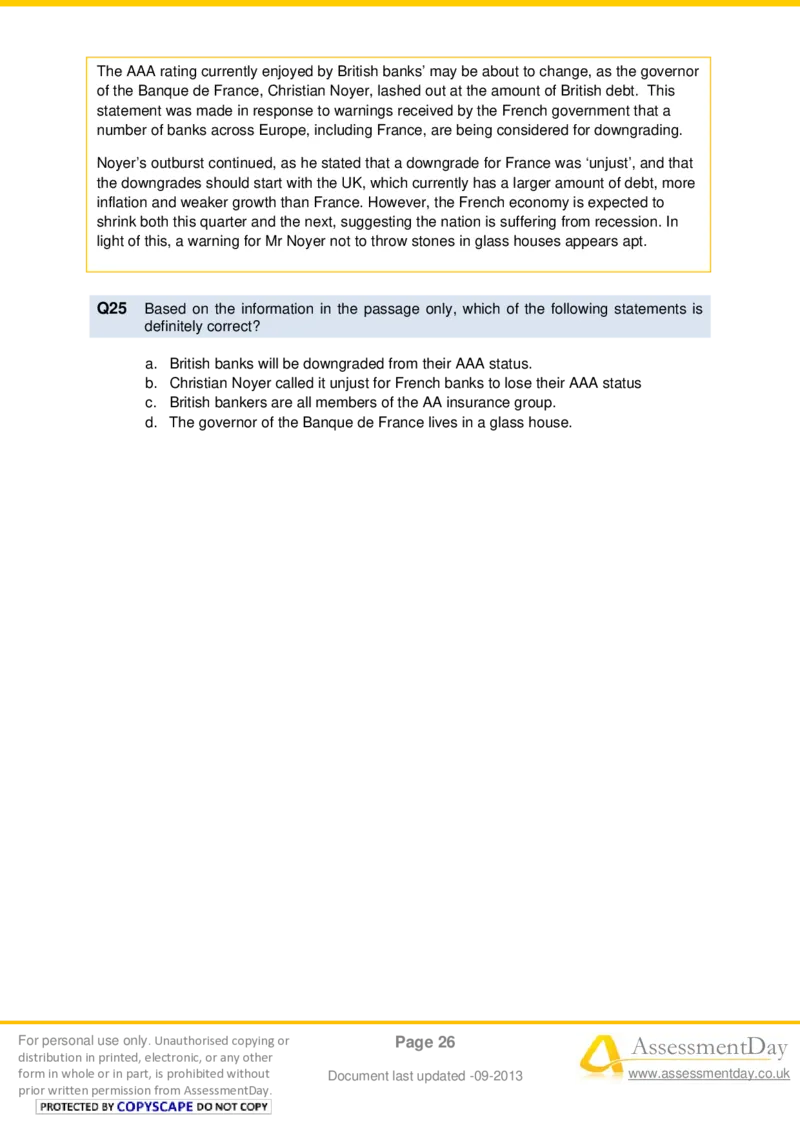 VerbalComprehensionTest1-Questions_2025春招题库汇总_十大行测题库_2023年十大热门题库更新中_05、TalentQ汇总_TalentQ测试题（适合大多数外资银行以及其他企业）_VerbalReasoning