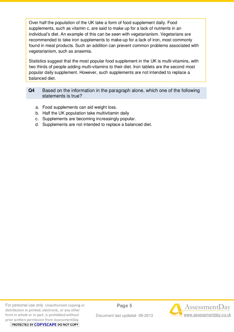 VerbalComprehensionTest1-Questions_2025春招题库汇总_十大行测题库_2023年十大热门题库更新中_05、TalentQ汇总_TalentQ测试题（适合大多数外资银行以及其他企业）_VerbalReasoning