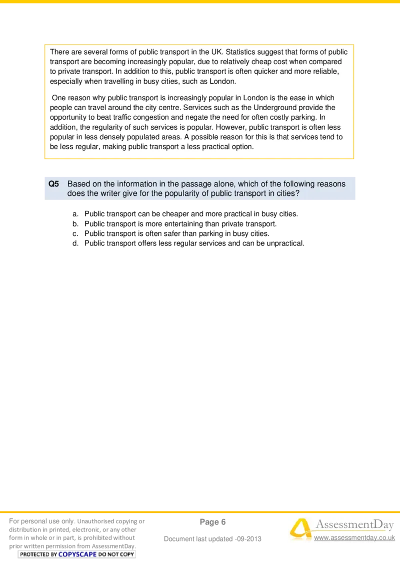 VerbalComprehensionTest1-Questions_2025春招题库汇总_十大行测题库_2023年十大热门题库更新中_05、TalentQ汇总_TalentQ测试题（适合大多数外资银行以及其他企业）_VerbalReasoning