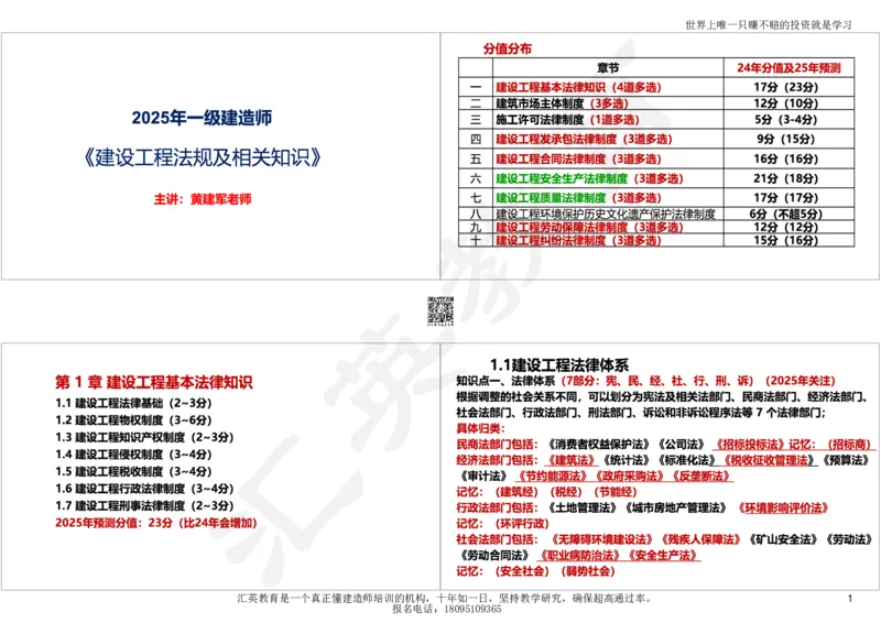 2025一建《工程法规》考点面授-讲义_2026年一建法规_2025年一建法规SVIP_04-冲刺串讲✿考点强化✿小灶集训_30-法规《面授集训班》黄建军HY