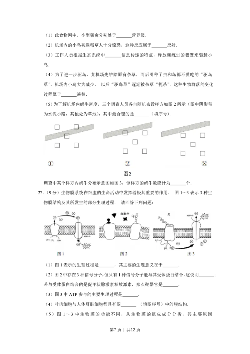 2014年高考生物试卷（江苏）（空白卷）_生物历年高考真题_新&middot;PDF版2008-2025&middot;高考生物真题_生物（按试卷类型分类）2008-2025_自主命题卷&middot;生物（2008-2025）_江苏自主命题&middot;生物（2008-2025）