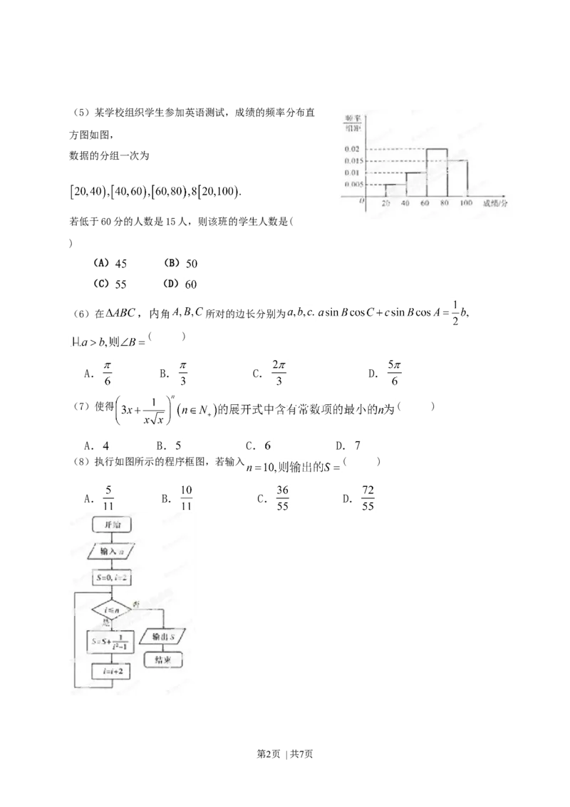 2013年高考数学试卷（理）（辽宁）（空白卷）_历年高考真题合集_数学历年高考真题_新&middot;Word版2008-2025&middot;高考数学真题_数学（按试卷类型分类）2008-2025_自主命题卷&middot;数学（2008-2025）