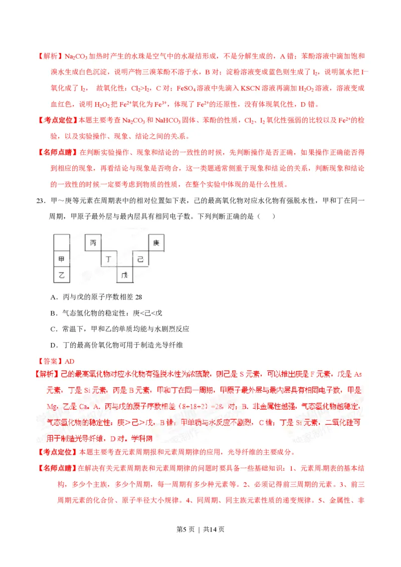 2015年高考化学试卷（广东）（解析卷）_历年高考真题合集_化学历年高考真题_新&middot;PDF版2008-2025&middot;高考化学真题_化学（按试卷类型分类）2008-2025_自主命题卷&middot;化学（2008-2025）(1)