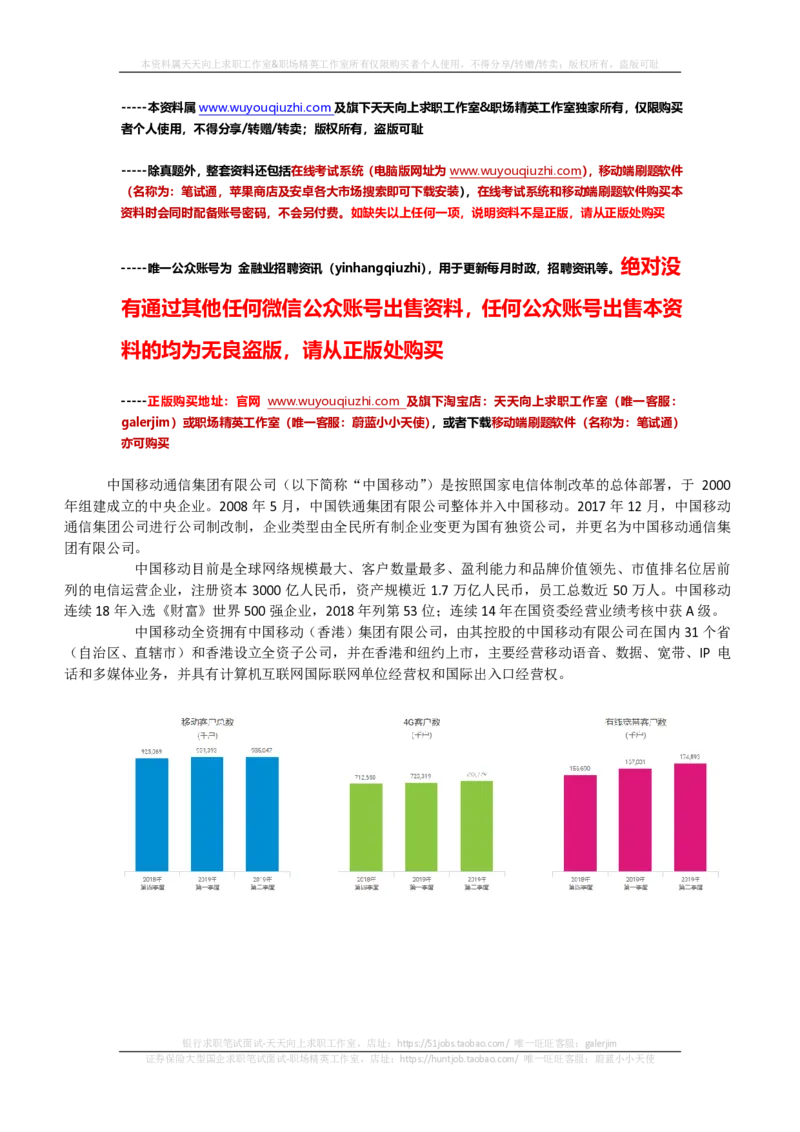 中国移动知识-简介&行史&发展动态&获奖情况_2025春招题库汇总_通信运营商_集合_移动联通电信_移动+电信+联通_中国移动内部核心资料公众号：运营商求职_移动真题公众号：运营商求职