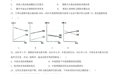 2015年高考历史试卷（山东）（空白卷）_历史历年高考真题_新&middot;Word版2008-2025&middot;高考历史真题_历史（按年份分类）2008-2025_2015&middot;历史高考真题