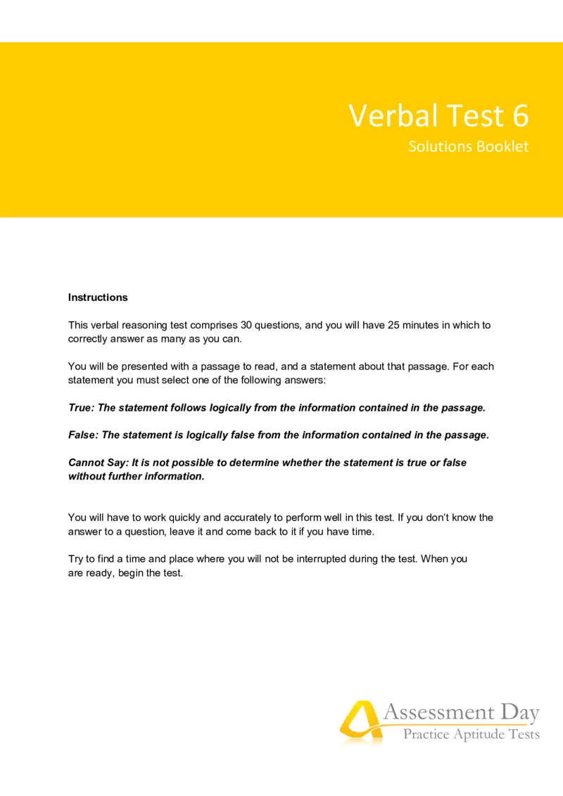 VerbalReasoningTest6-Solutions_2025春招题库汇总_八大题库-1_04八大汇总_信永中和_专业题综合知识-参考_英文题_VerbalReasoningTests