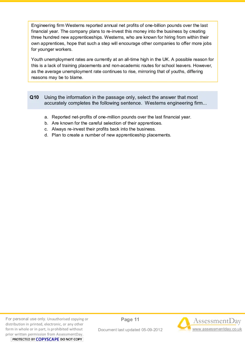 VerbalComprehensionTest1-Questions_2025春招题库汇总_八大题库-1_04八大汇总_信永中和_专业题综合知识-参考_英文题_VerbalReasoningTests