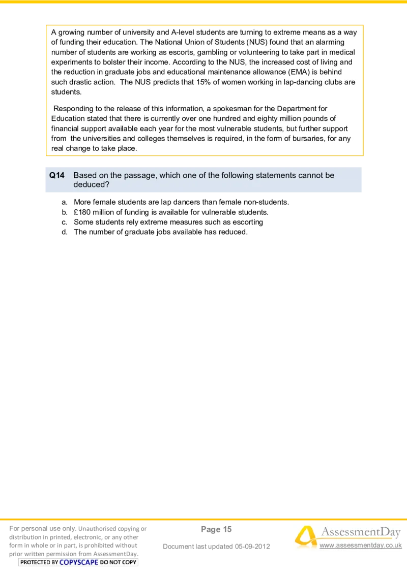VerbalComprehensionTest1-Questions_2025春招题库汇总_八大题库-1_04八大汇总_信永中和_专业题综合知识-参考_英文题_VerbalReasoningTests
