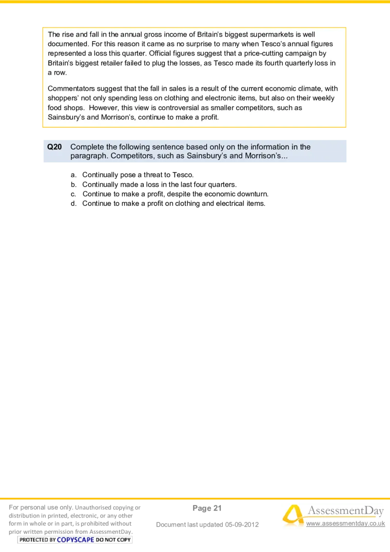 VerbalComprehensionTest1-Questions_2025春招题库汇总_八大题库-1_04八大汇总_信永中和_专业题综合知识-参考_英文题_VerbalReasoningTests