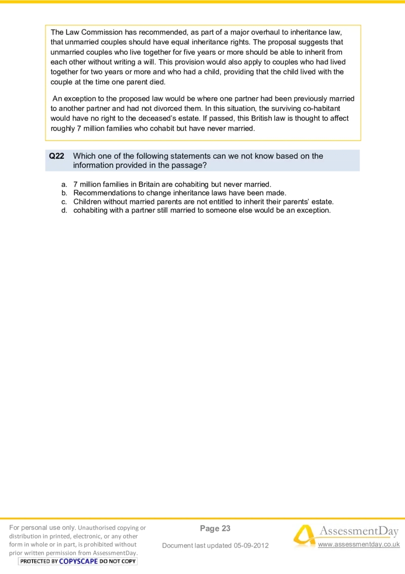 VerbalComprehensionTest1-Questions_2025春招题库汇总_八大题库-1_04八大汇总_信永中和_专业题综合知识-参考_英文题_VerbalReasoningTests