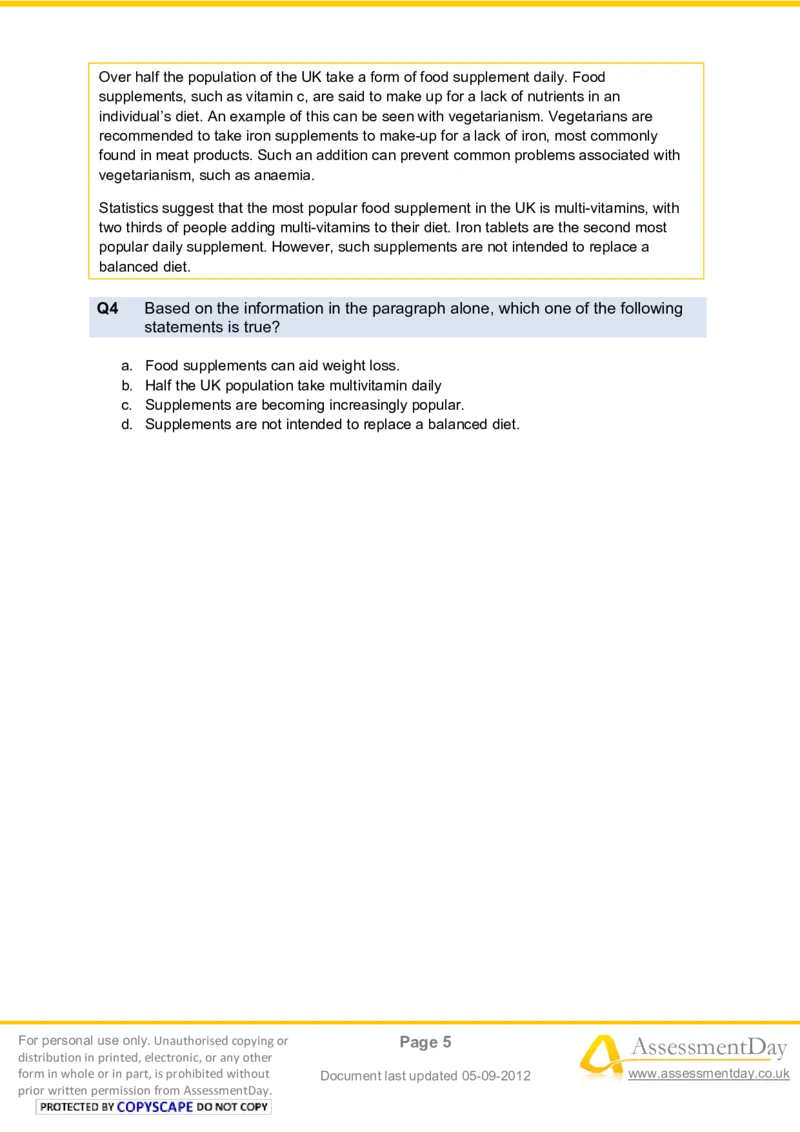 VerbalComprehensionTest1-Questions_2025春招题库汇总_八大题库-1_04八大汇总_信永中和_专业题综合知识-参考_英文题_VerbalReasoningTests