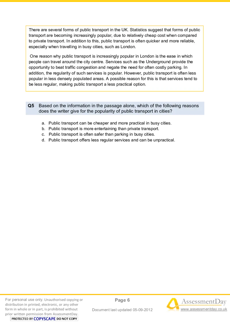 VerbalComprehensionTest1-Questions_2025春招题库汇总_八大题库-1_04八大汇总_信永中和_专业题综合知识-参考_英文题_VerbalReasoningTests