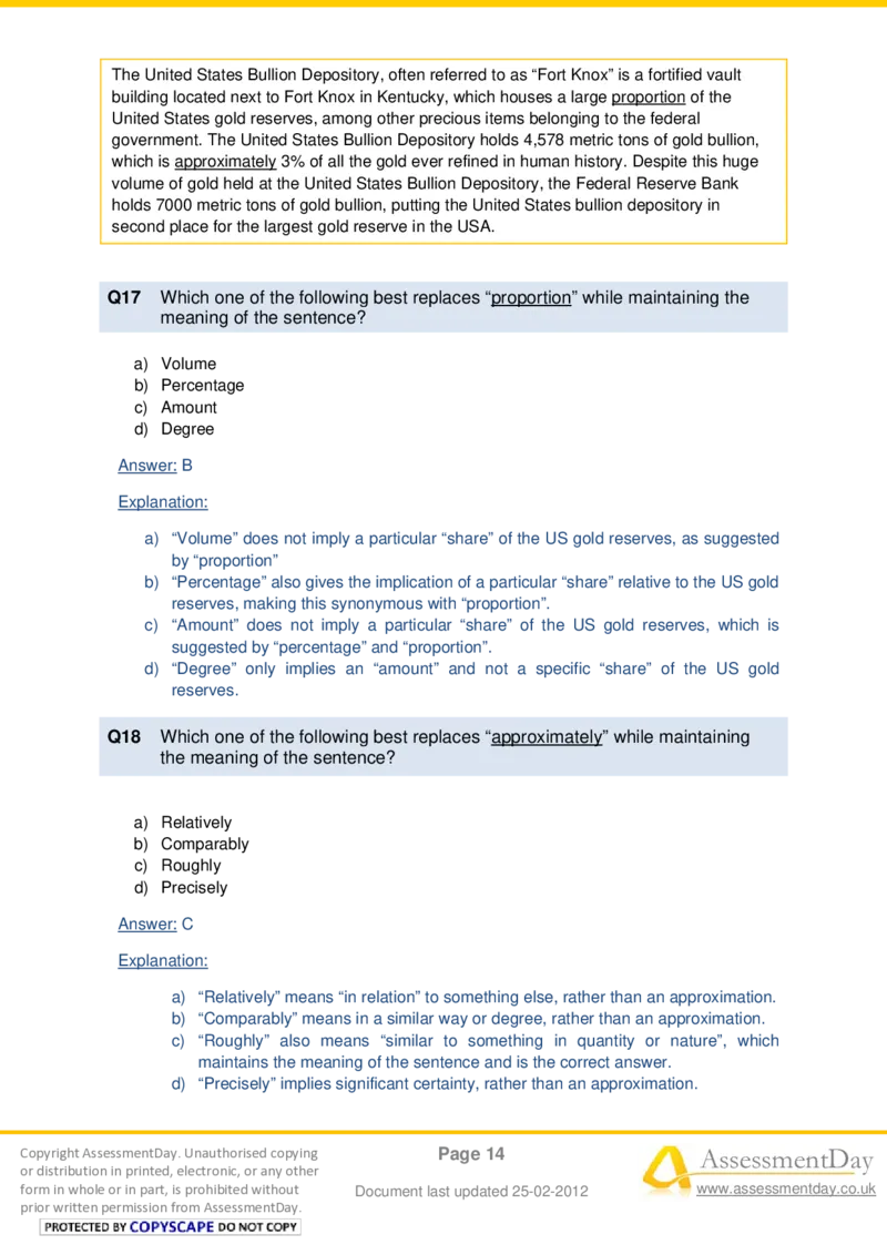VerbalComprehensionTest5-Solutions_2025春招题库汇总_十大行测题库_2023年十大热门题库更新中_05、TalentQ汇总_TalentQ测试题（适合大多数外资银行以及其他企业）_VerbalReasoning