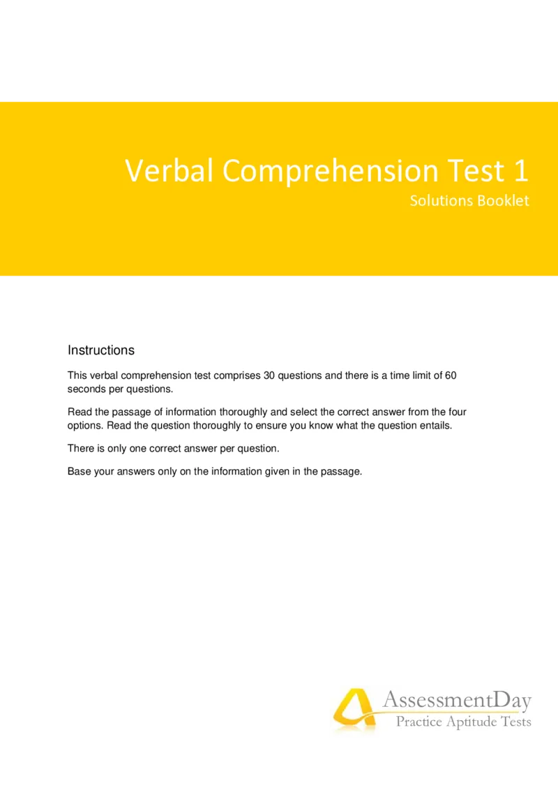 VerbalComprehensionTest1-Solutions_2025春招题库汇总_十大行测题库_2023年十大热门题库更新中_05、TalentQ汇总_TalentQ测试题（适合大多数外资银行以及其他企业）_VerbalReasoning