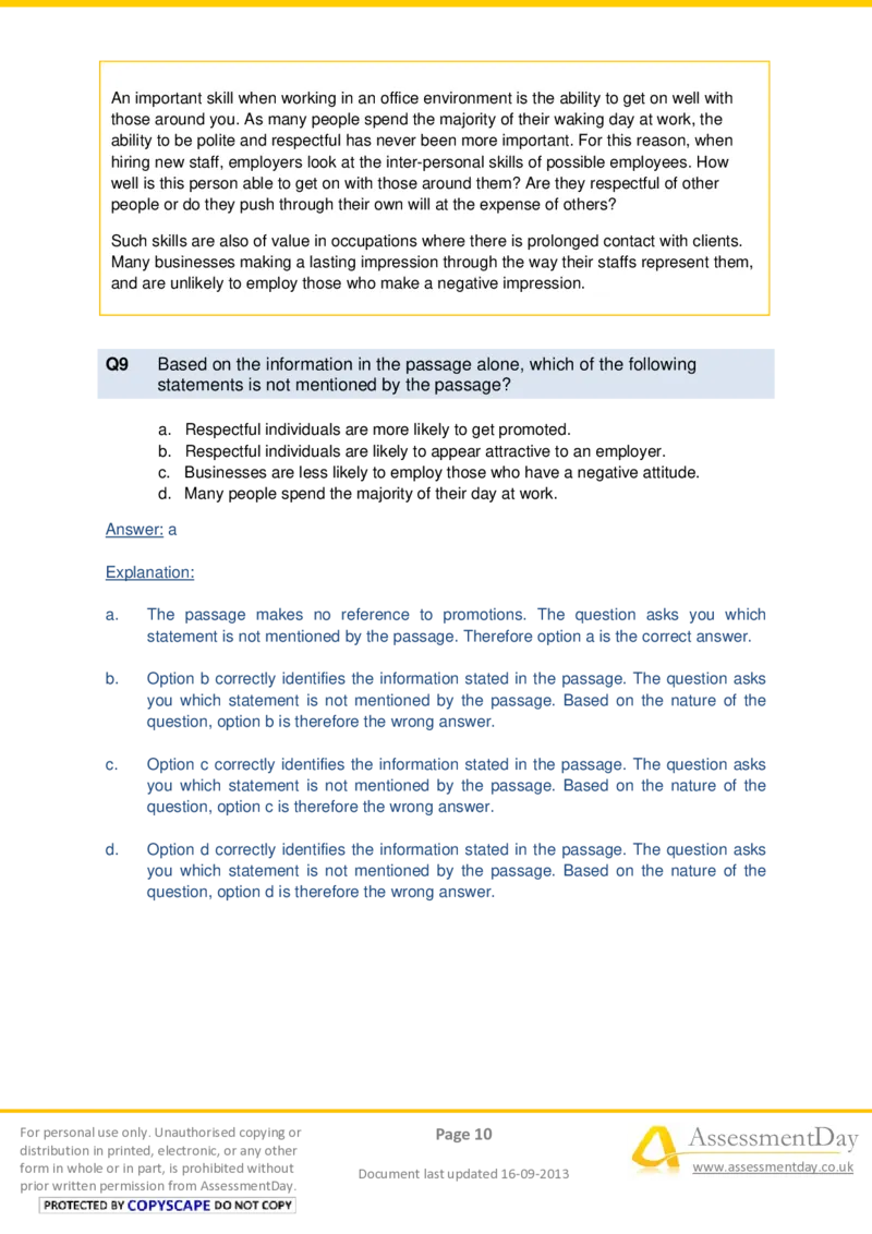 VerbalComprehensionTest1-Solutions_2025春招题库汇总_十大行测题库_2023年十大热门题库更新中_05、TalentQ汇总_TalentQ测试题（适合大多数外资银行以及其他企业）_VerbalReasoning