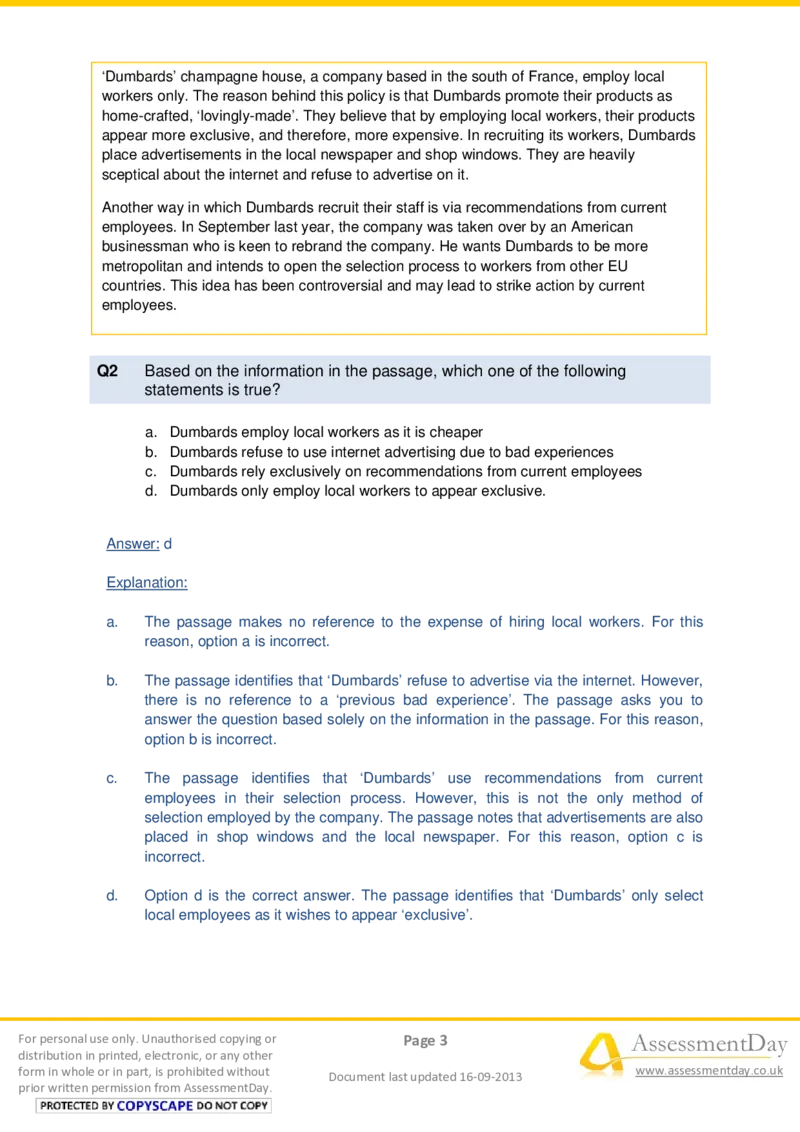 VerbalComprehensionTest1-Solutions_2025春招题库汇总_十大行测题库_2023年十大热门题库更新中_05、TalentQ汇总_TalentQ测试题（适合大多数外资银行以及其他企业）_VerbalReasoning