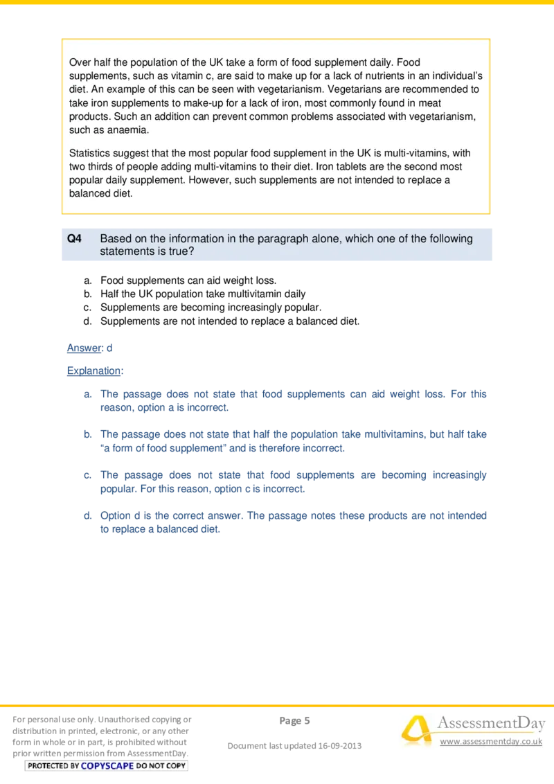 VerbalComprehensionTest1-Solutions_2025春招题库汇总_十大行测题库_2023年十大热门题库更新中_05、TalentQ汇总_TalentQ测试题（适合大多数外资银行以及其他企业）_VerbalReasoning