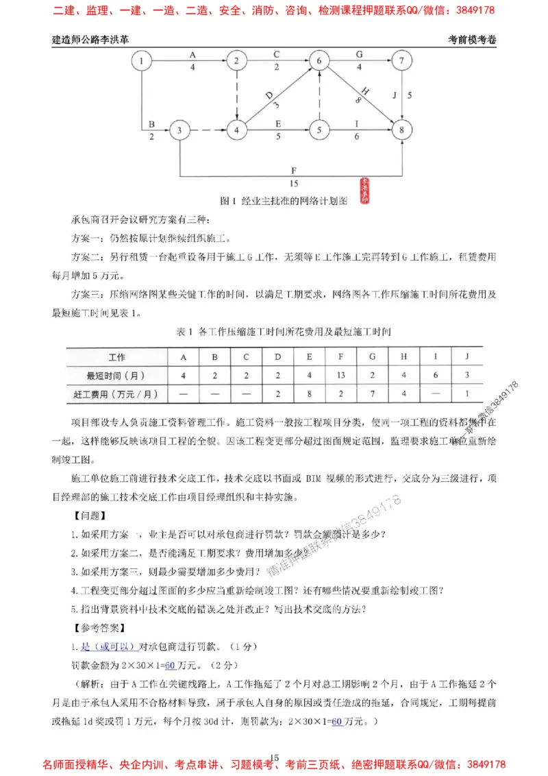 2025一建《公路》考前模考卷A-题目+答案_1_2026年一级建造师_2026年一建公路_2025年一建公路SVIP_02-基础精讲✿高端面授✿深度强化_11-公路《全系VIP班》李洪革SMR推荐