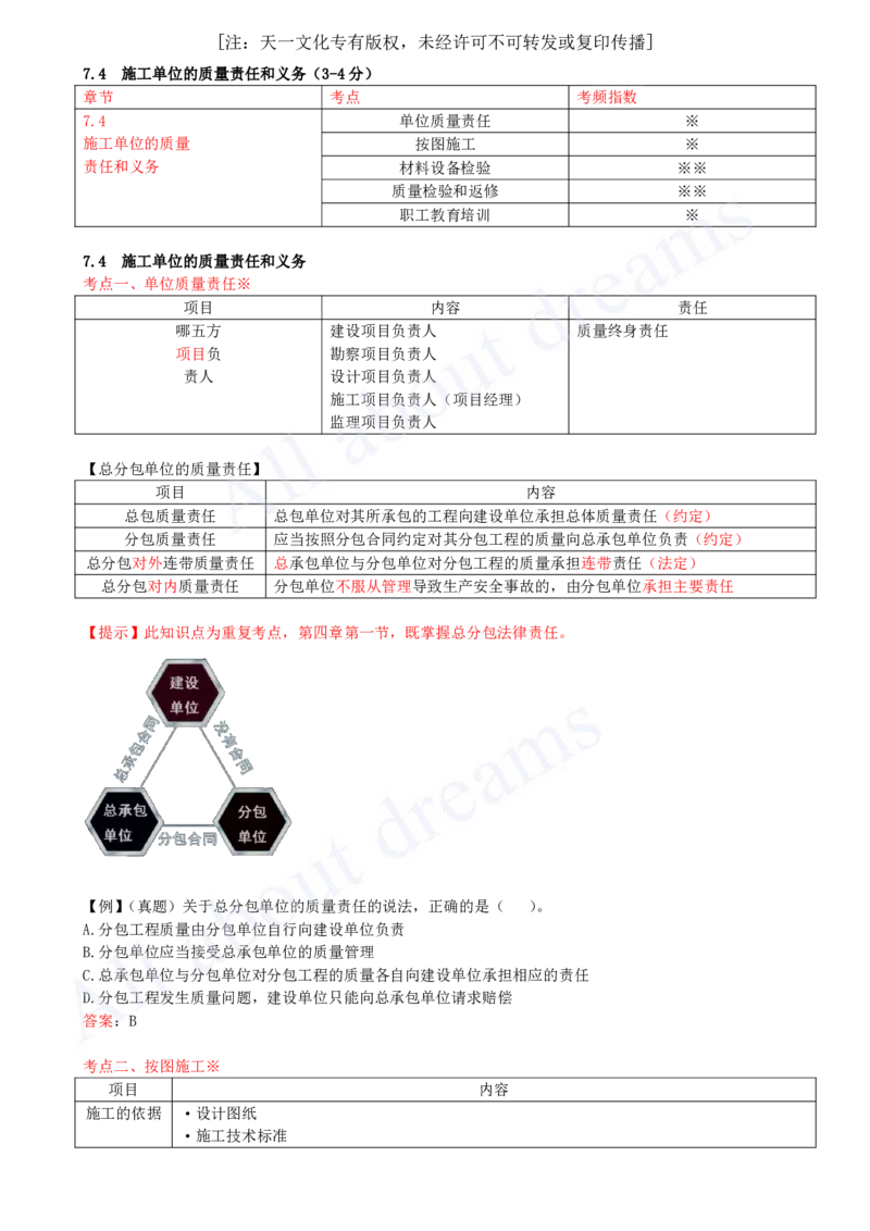 2025-46-第7章-7.4-施工单位的质量责任和义务_2026年一建法规_2025年一建法规SVIP_02-基础精讲✿高端面授✿深度强化_10-法规《天一精讲班》王欣KL_讲义