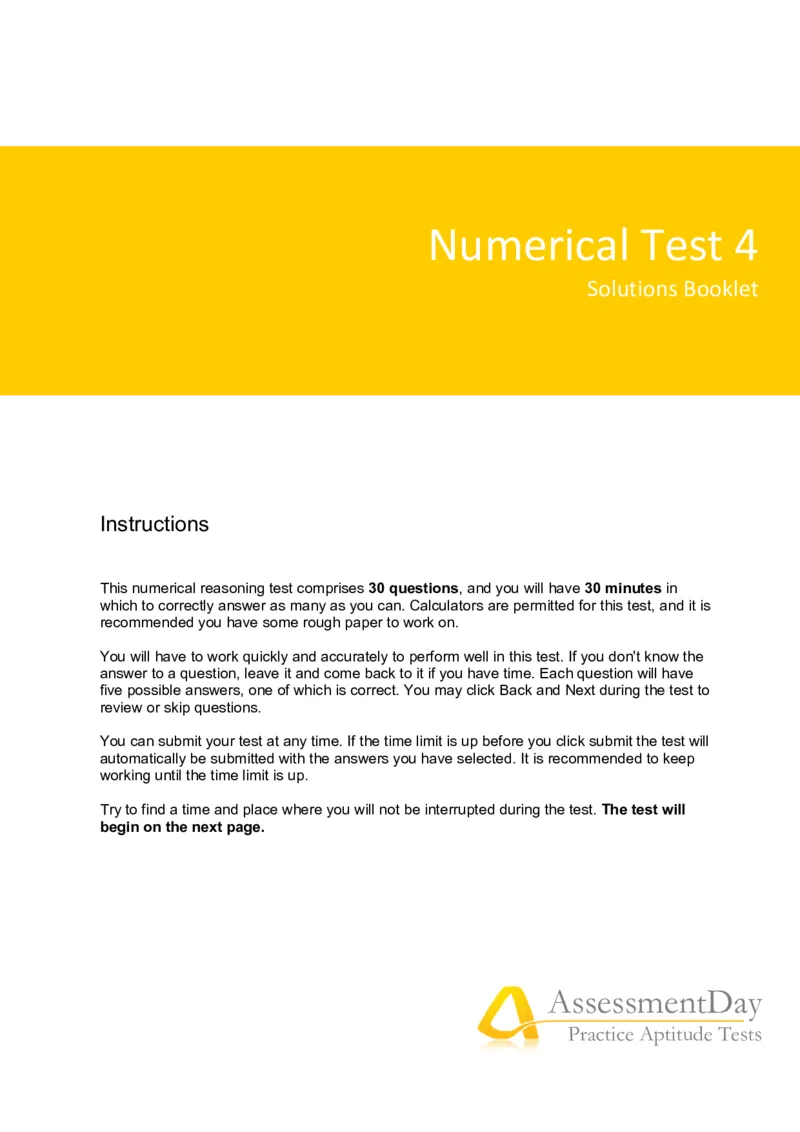 NumericalReasoningTest4-Solutions_2025春招题库汇总_八大题库-1_04八大汇总_信永中和_专业题综合知识-参考_英文题_NumericalReasoningTests