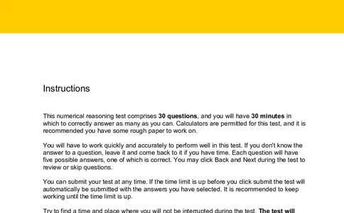 NumericalReasoningTest4-Solutions_2025春招题库汇总_八大题库-1_04八大汇总_信永中和_专业题综合知识-参考_英文题_NumericalReasoningTests