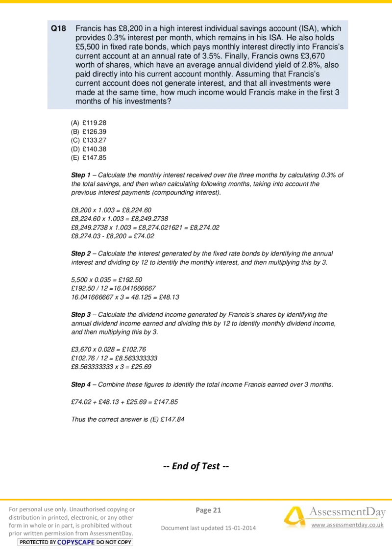 NumericalReasoningTest18-Solutions_2025春招题库汇总_八大题库-1_04八大汇总_信永中和_专业题综合知识-参考_英文题_NumericalReasoningTests