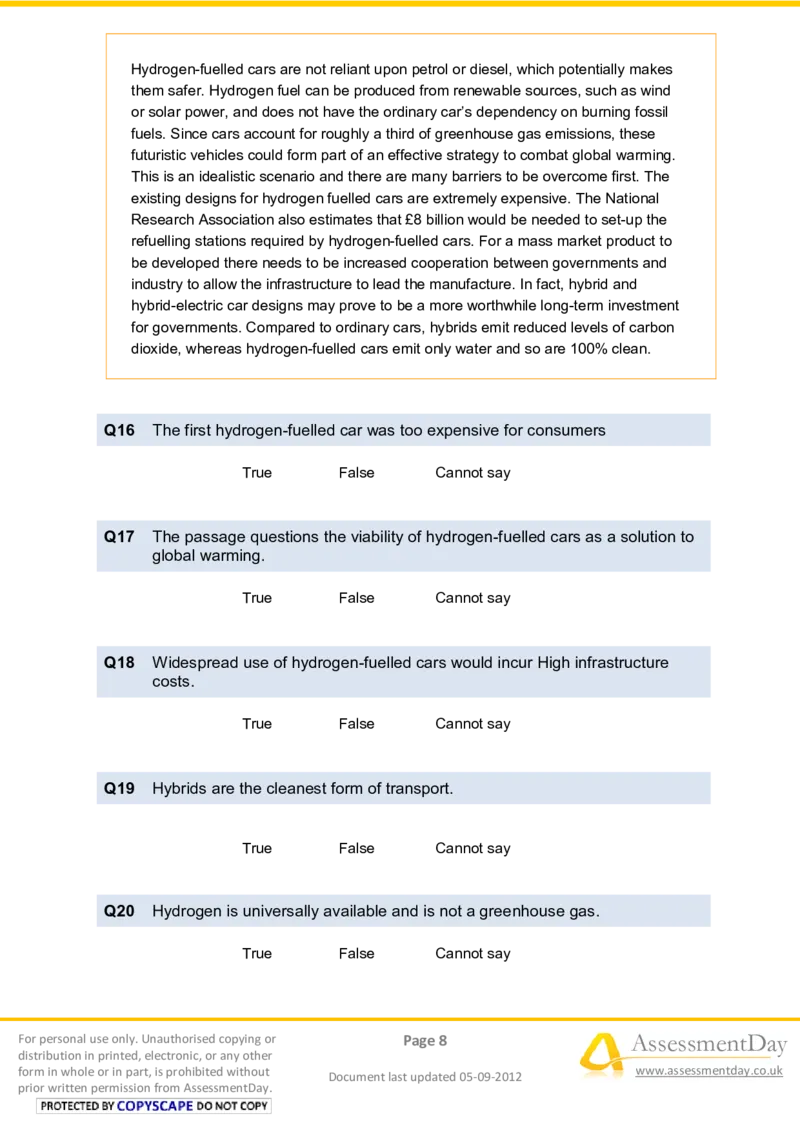 VerbalReasoningTest9-Questions_2025春招题库汇总_八大题库-1_04八大汇总_信永中和_专业题综合知识-参考_英文题_VerbalReasoningTests