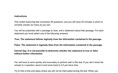 VerbalReasoningTest9-Questions_2025春招题库汇总_八大题库-1_04八大汇总_信永中和_专业题综合知识-参考_英文题_VerbalReasoningTests