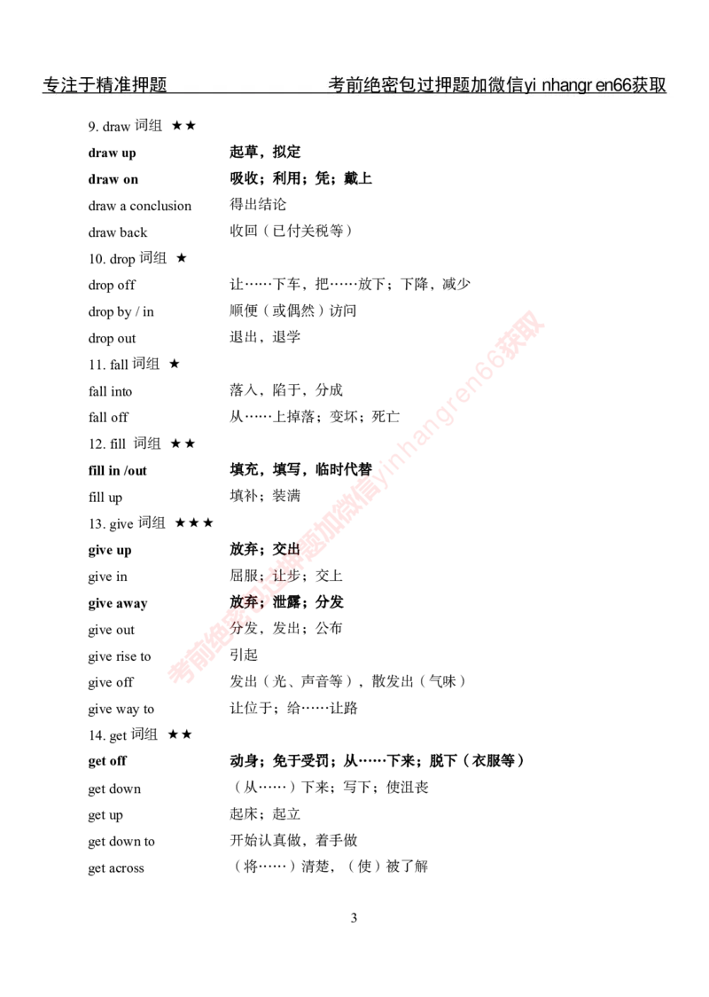 专项攻坚-英语-词汇短语手册_2025春招题库汇总_银行题库-1_银行全套上岸资料_讲义+题库+冲刺_06、基础巩固讲义（理论知识点讲解+经典例题）全