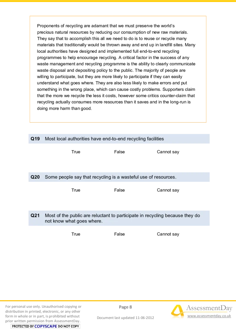 VerbalReasoningTest1-Questions_2025春招题库汇总_八大题库-1_04八大汇总_信永中和_专业题综合知识-参考_英文题_VerbalReasoningTests