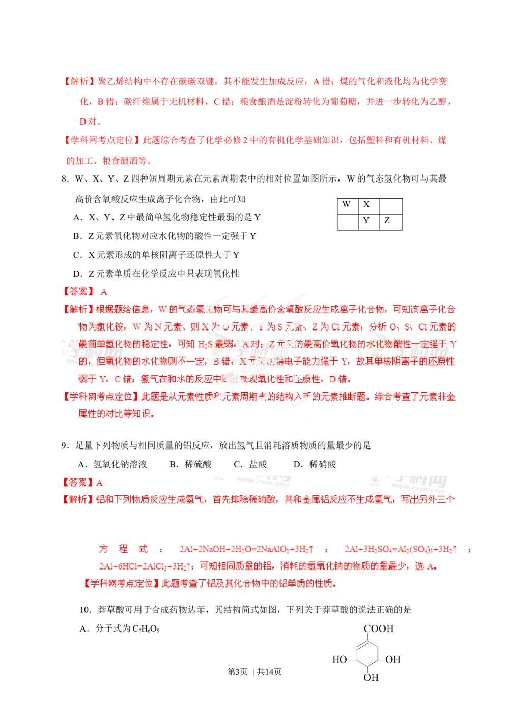 2013年高考化学试卷（山东）（解析卷）_历年高考真题合集_化学历年高考真题_新&middot;Word版2008-2025&middot;高考化学真题_化学（按省份分类）2008-2025_2008-2025&middot;（山东）化学高考真题