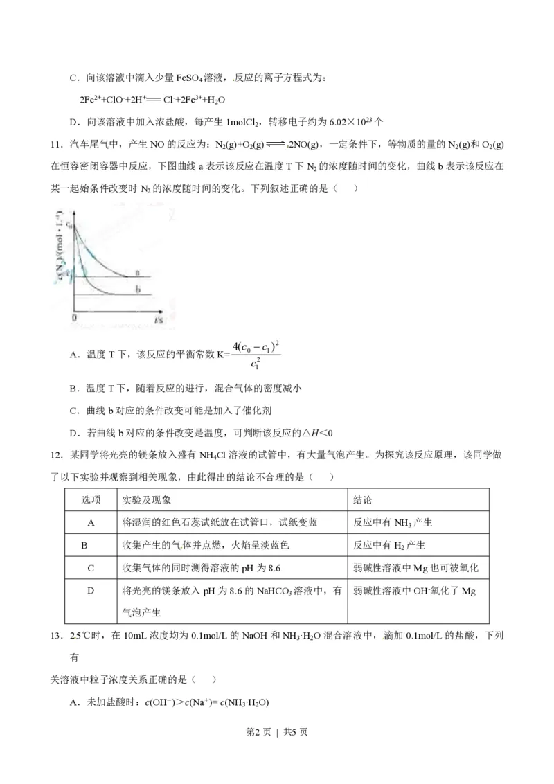 2015年高考化学试卷（安徽）（空白卷）_历年高考真题合集_化学历年高考真题_新&middot;PDF版2008-2025&middot;高考化学真题_化学（按试卷类型分类）2008-2025_自主命题卷&middot;化学（2008-2025）(1)