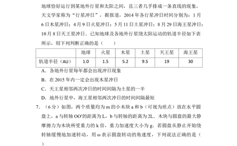 2014年高考物理试卷（新课标Ⅰ）（空白卷）_物理历年高考真题_新&middot;Word版2008-2025&middot;高考物理真题_物理（按省份分类）2008-2025_2008-2025&middot;（湖南）物理高考真题