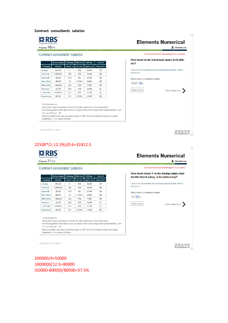 RBSnumeric（14道）-有少量答案(Word版本）_2025春招题库汇总_十大行测题库_2023年十大热门题库更新中_05、TalentQ汇总_TalentQ测试题（适合大多数外资银行以及其他企业）