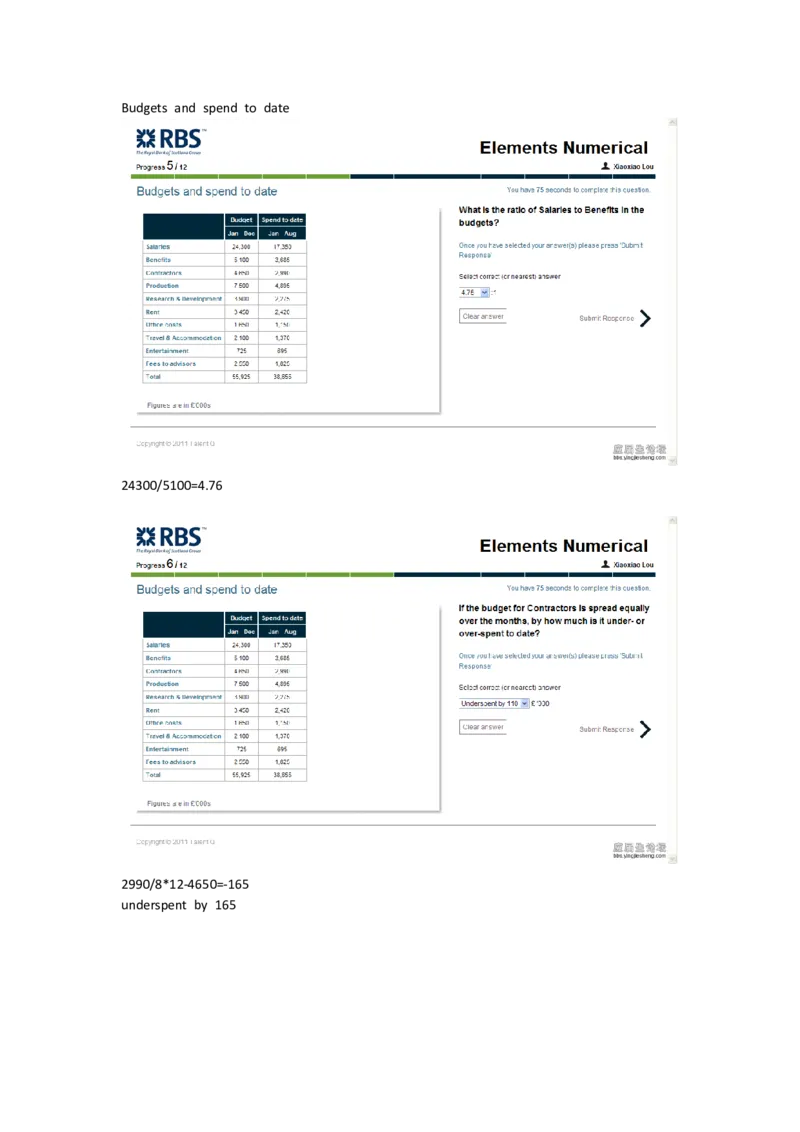 RBSnumeric（14道）-有少量答案(Word版本）_2025春招题库汇总_十大行测题库_2023年十大热门题库更新中_05、TalentQ汇总_TalentQ测试题（适合大多数外资银行以及其他企业）