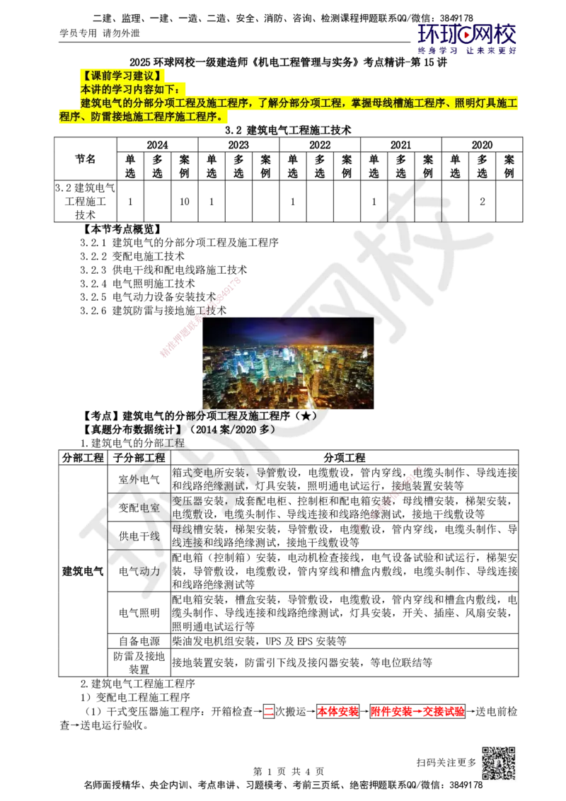 15.第15讲-32建筑电气的分部分项工程及施工程序_2026年一级建造师_2026年一建机电_2025年一建机电SVIP_02-基础精讲✿高端面授✿深度强化_26-机电《考点精讲班》苏婷、赵金凤HQ