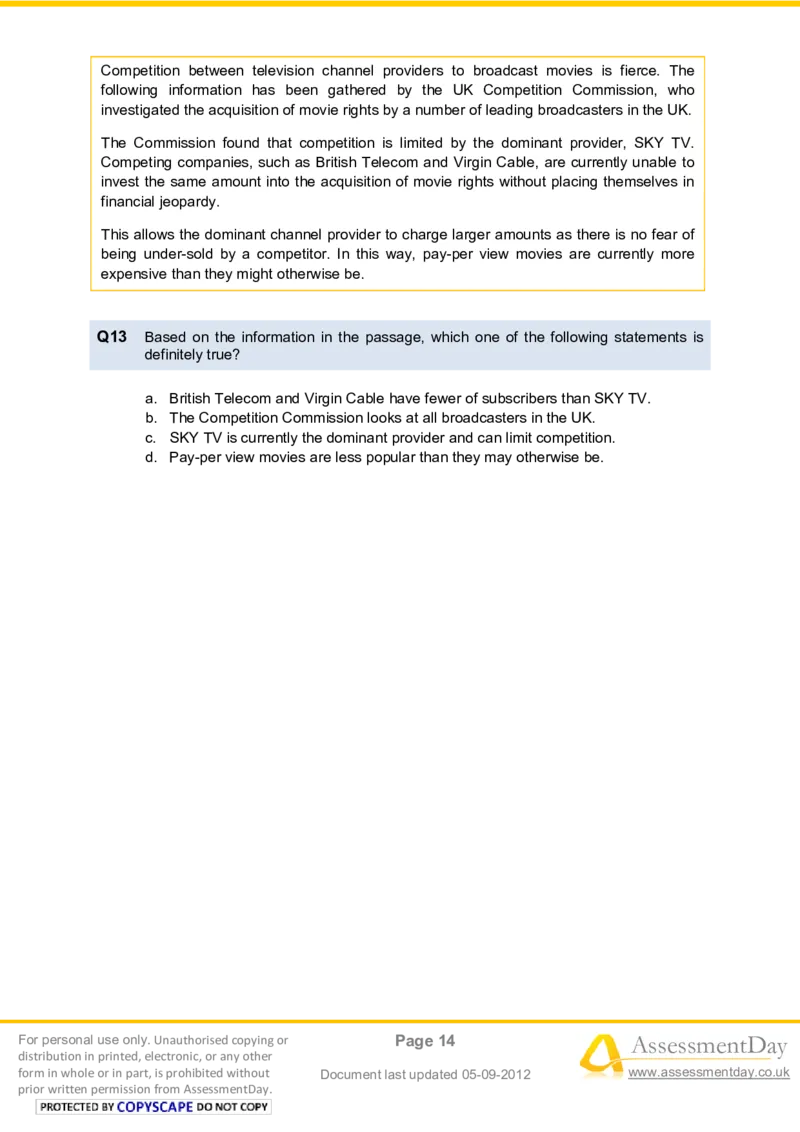 VerbalComprehensionTest3-Questions_2025春招题库汇总_八大题库-1_04八大汇总_信永中和_专业题综合知识-参考_英文题_VerbalReasoningTests