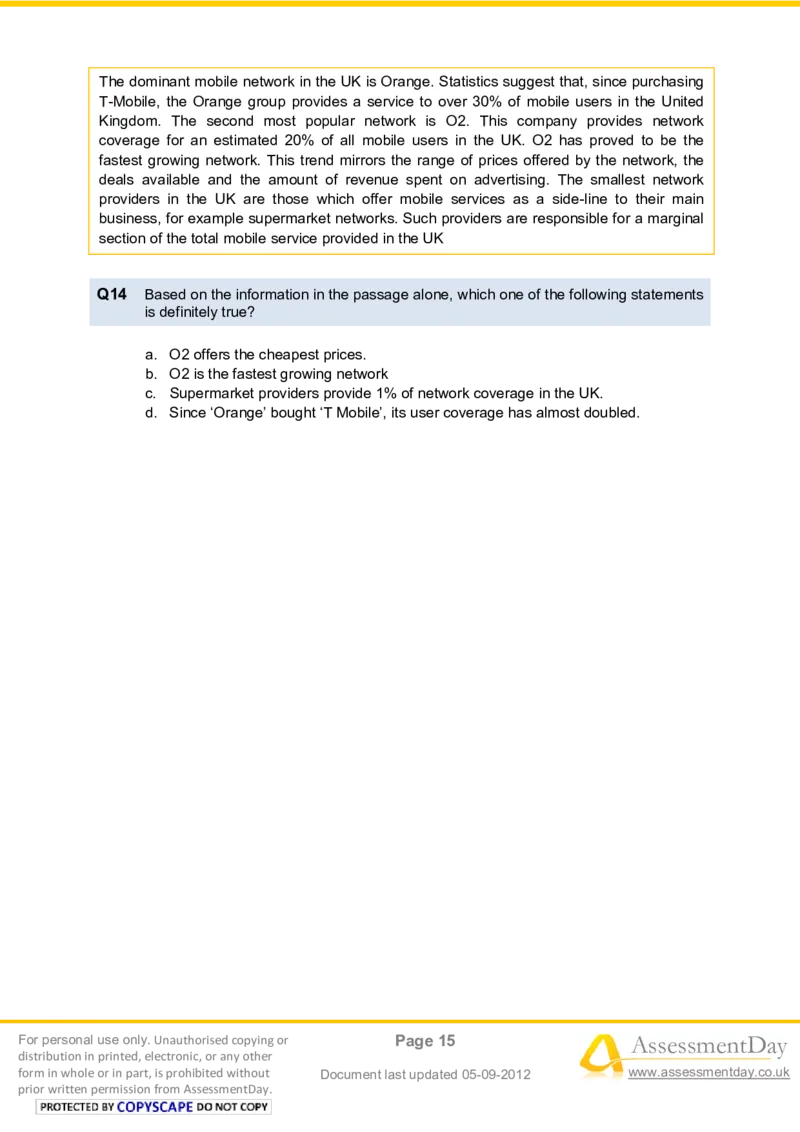 VerbalComprehensionTest3-Questions_2025春招题库汇总_八大题库-1_04八大汇总_信永中和_专业题综合知识-参考_英文题_VerbalReasoningTests