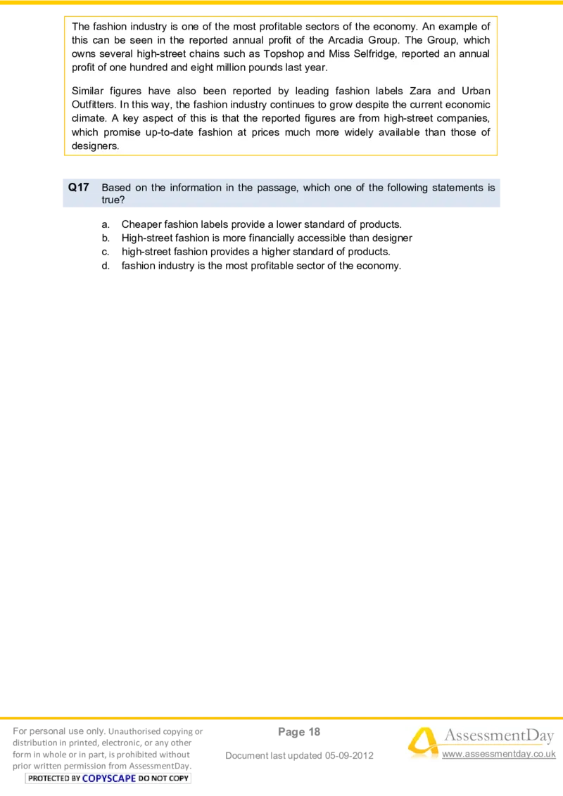 VerbalComprehensionTest3-Questions_2025春招题库汇总_八大题库-1_04八大汇总_信永中和_专业题综合知识-参考_英文题_VerbalReasoningTests